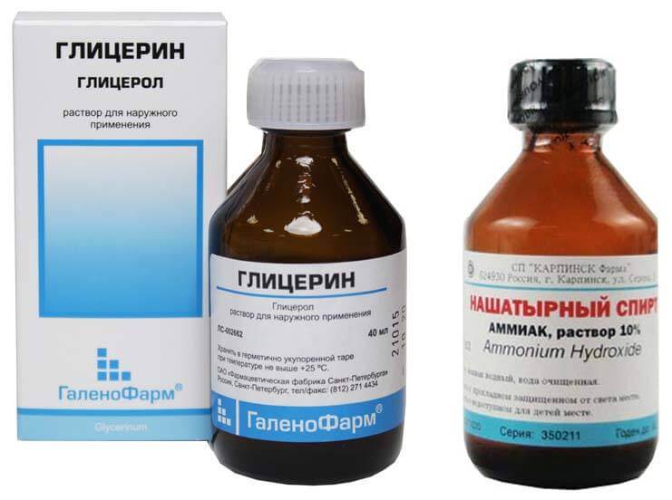 Glicerinas ir amoniakas dėmėms