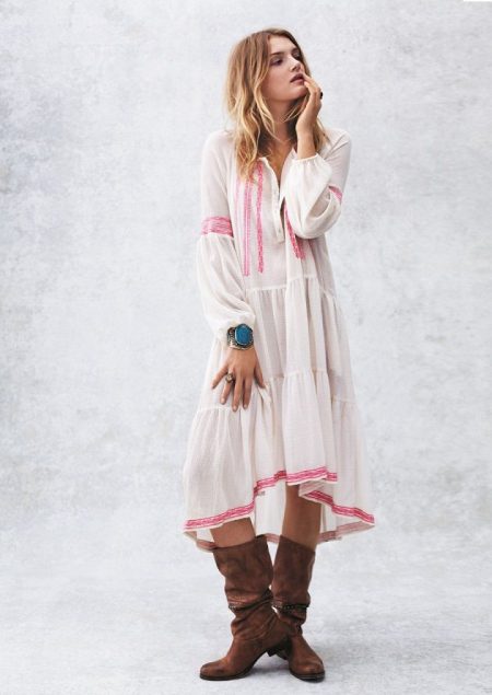 Boho marškinių suknelė