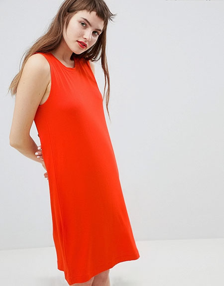 Rochie mini tricou tricotată fără mâneci